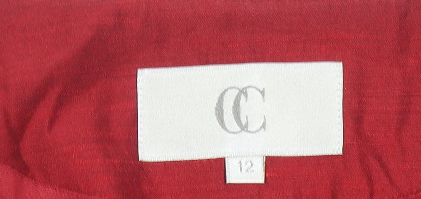 CC Women’s Red Suit Jacket Size 12 Single Breasted Formal Blazer