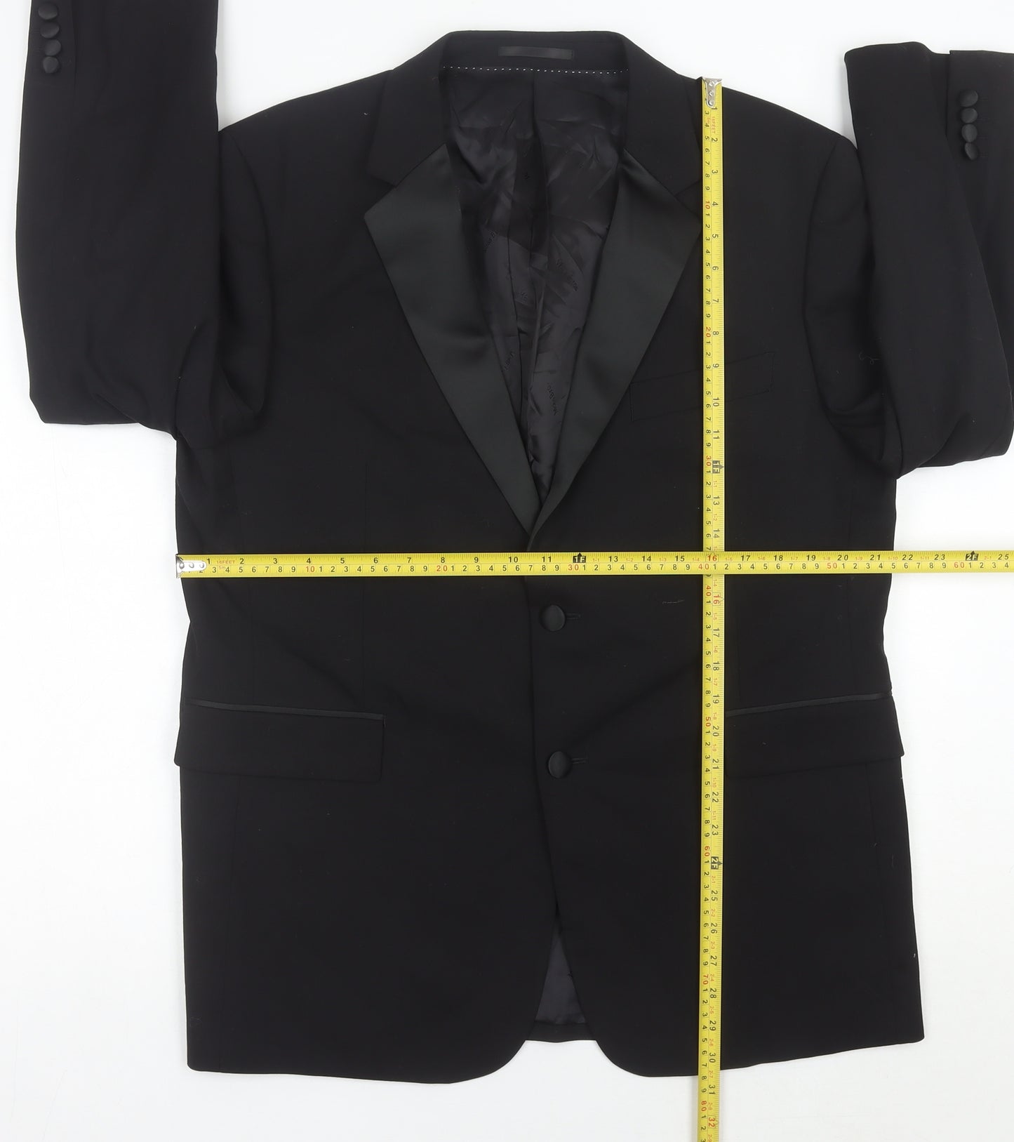 Moss Bros Men's Black 42S Wool Blend Shawl Lapel Tuxedo Jacket