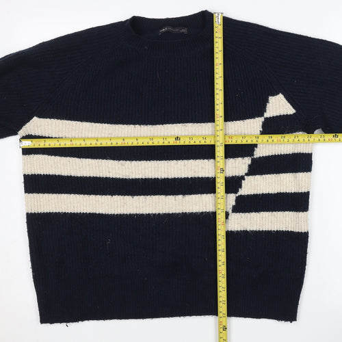 Marks and Spencer Women’s Blue Striped Jumper M Long Sleeve Knitwear