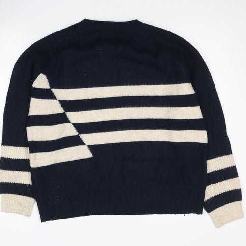 Marks and Spencer Women’s Blue Striped Jumper M Long Sleeve Knitwear