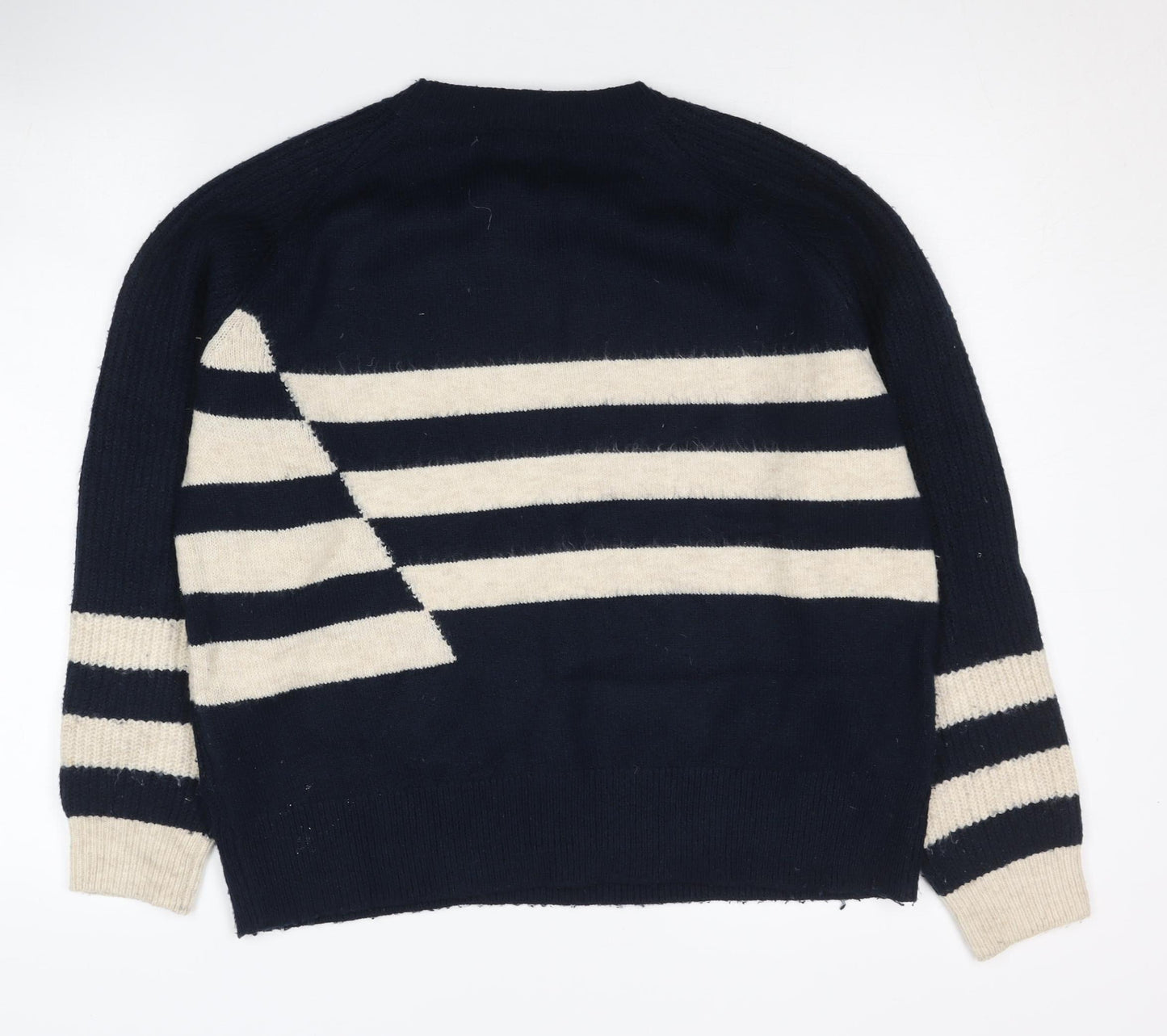 Marks and Spencer Women’s Blue Striped Jumper M Long Sleeve Knitwear