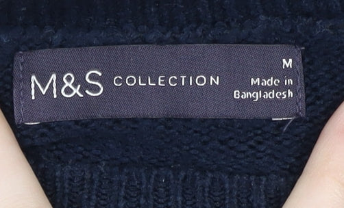 Marks and Spencer Women’s Blue Striped Jumper M Long Sleeve Knitwear