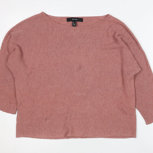 Vero Moda Womens Pink Boat Neck Knit Pullover Jumper Size S