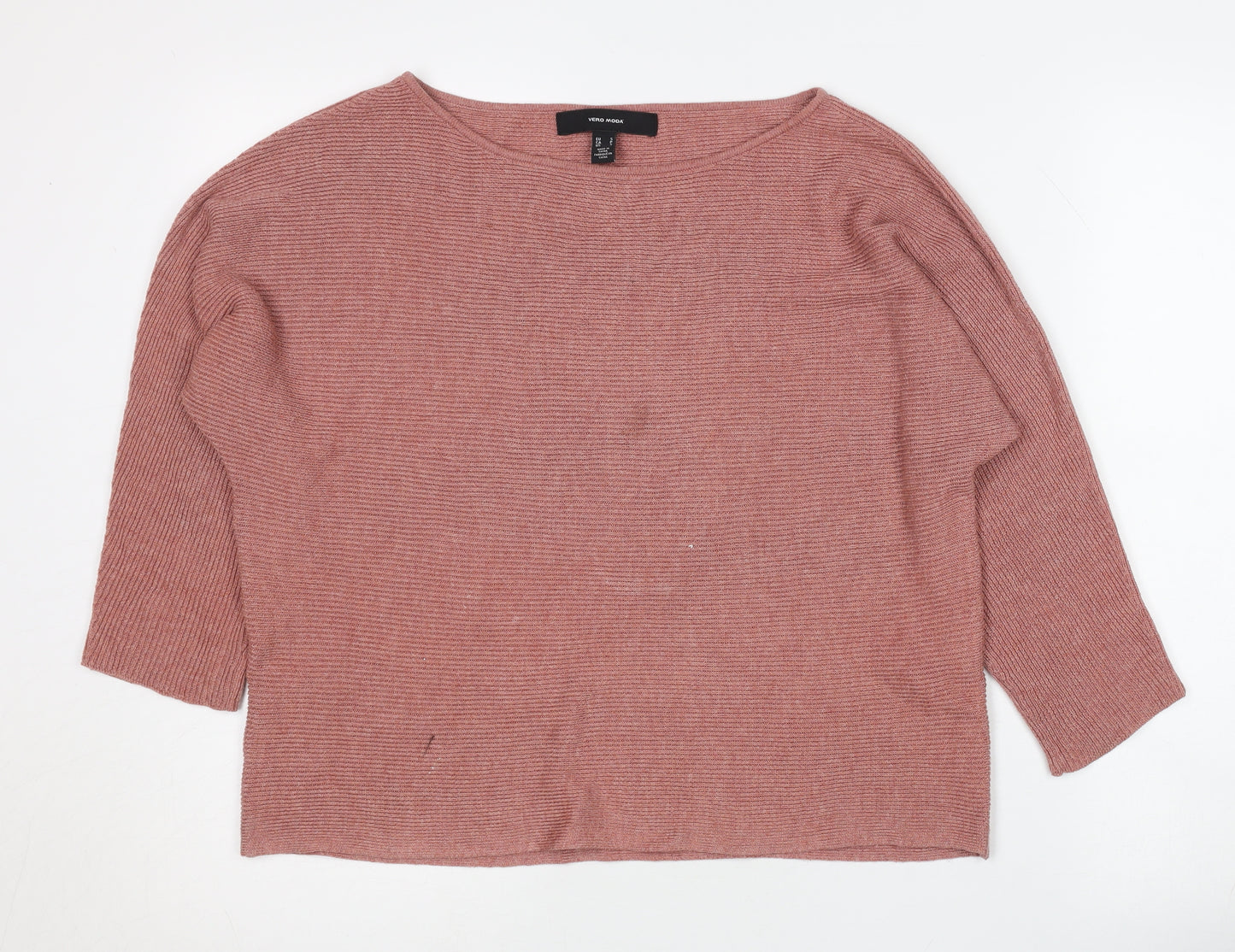 Vero Moda Womens Pink Boat Neck Knit Pullover Jumper Size S
