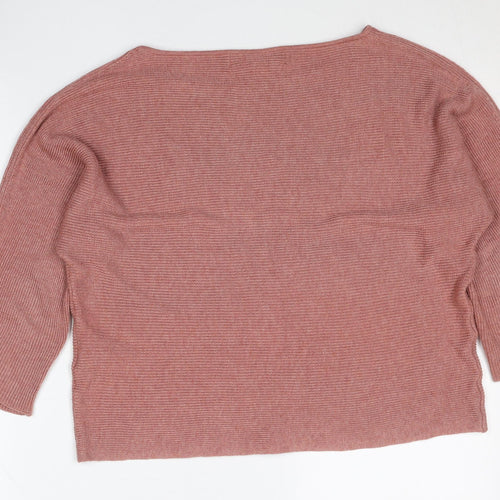 Vero Moda Womens Pink Boat Neck Knit Pullover Jumper Size S