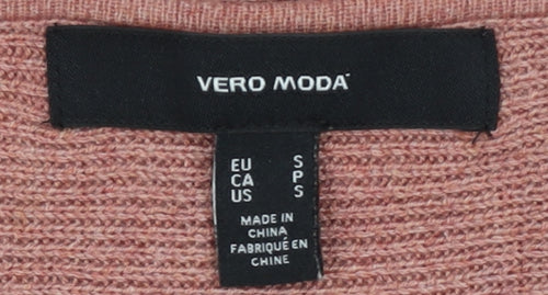 Vero Moda Womens Pink Boat Neck Knit Pullover Jumper Size S
