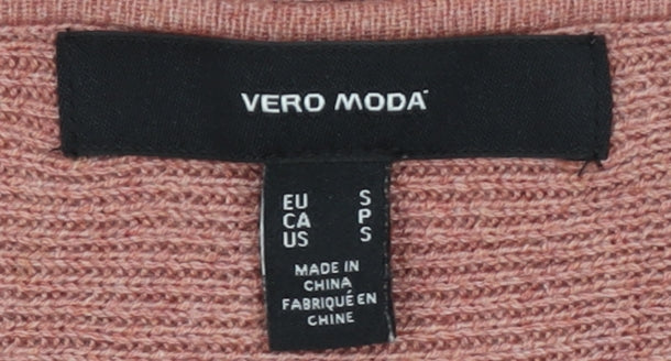 Vero Moda Womens Pink Boat Neck Knit Pullover Jumper Size S
