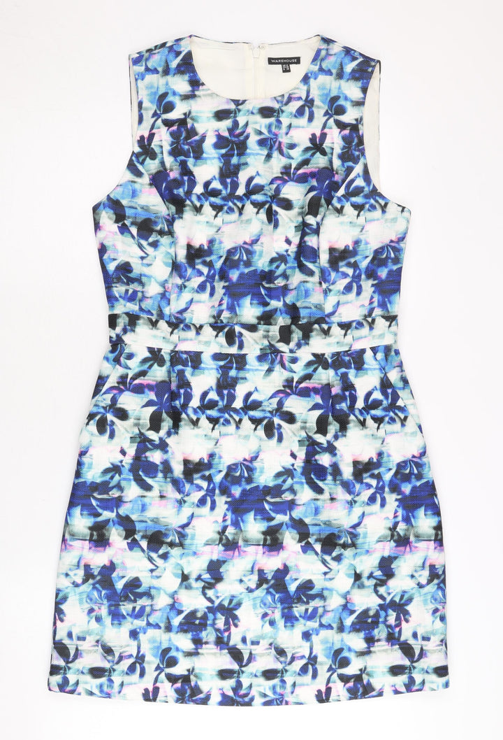 Warehouse Womens Multicoloured Floral Sheath Dress UK 12