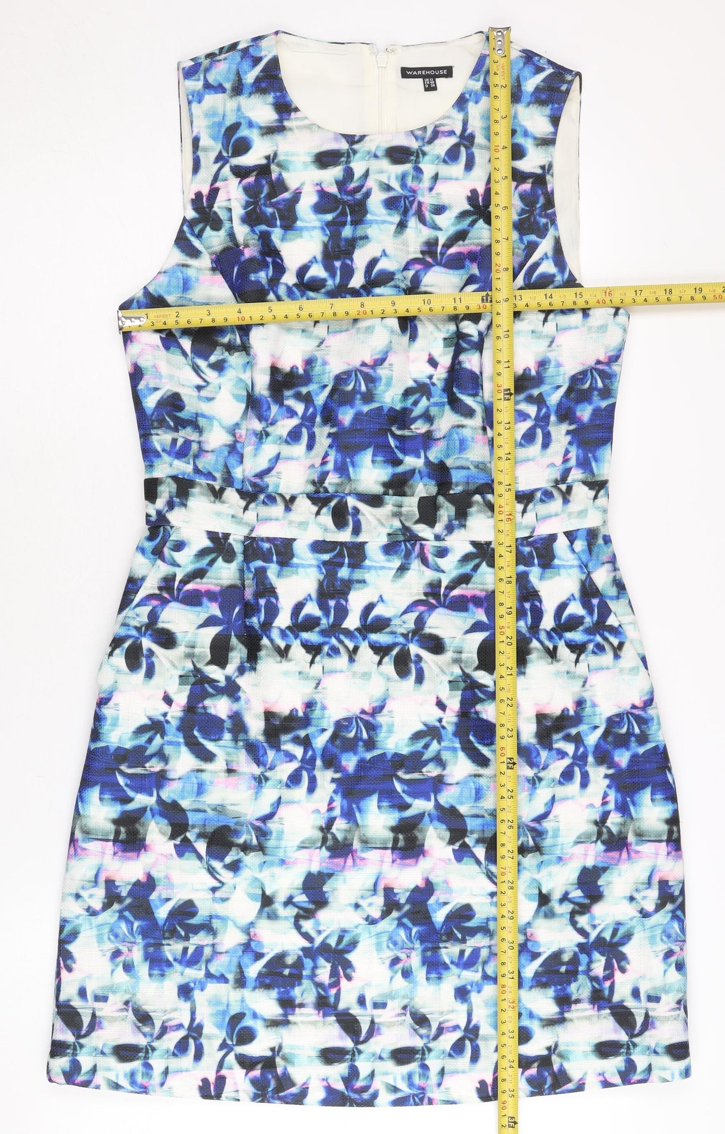 Warehouse Womens Multicoloured Floral Sheath Dress UK 12