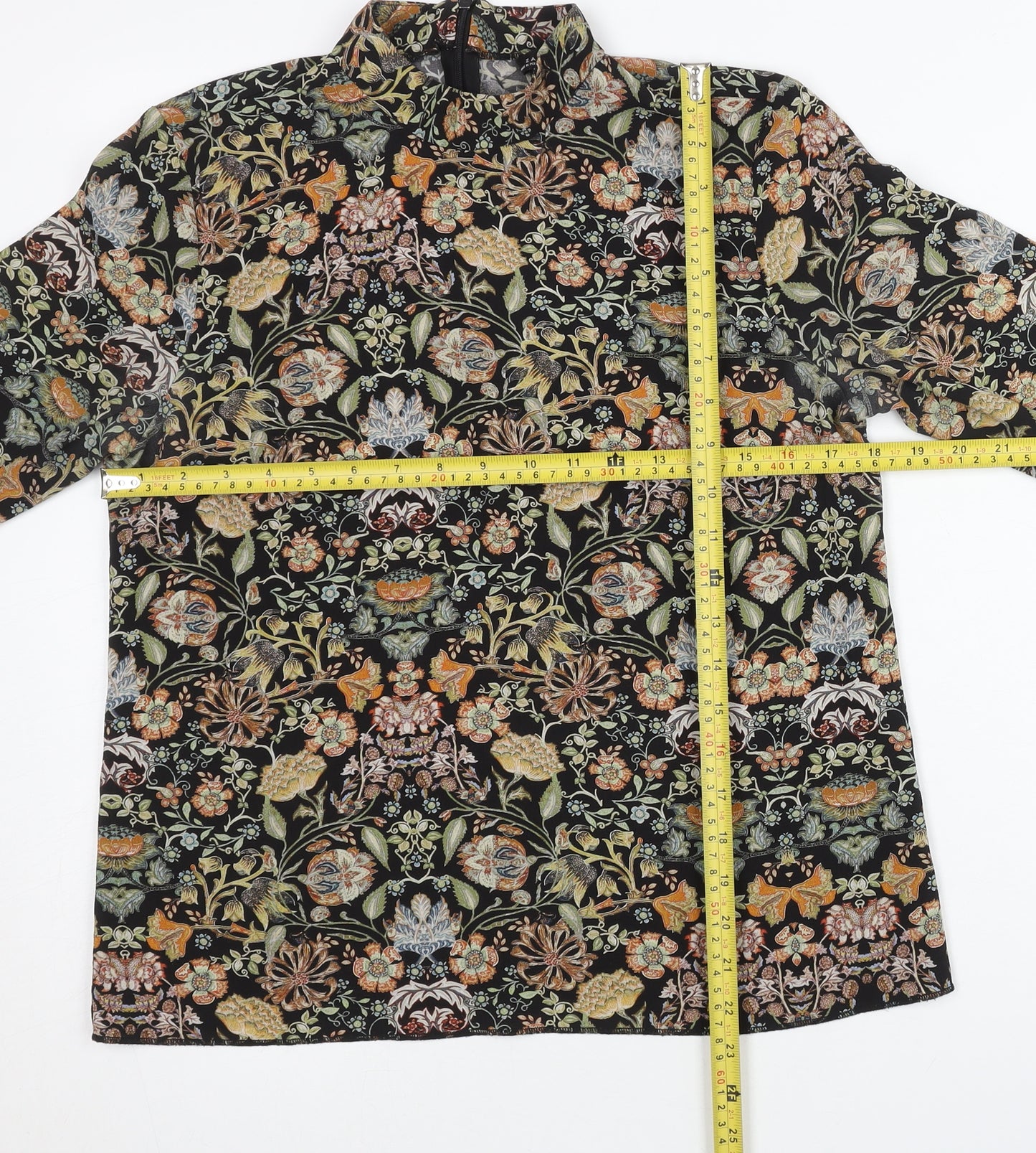 Zara Woman Womens Multicoloured Floral Long Sleeve Tunic Blouse UK 10