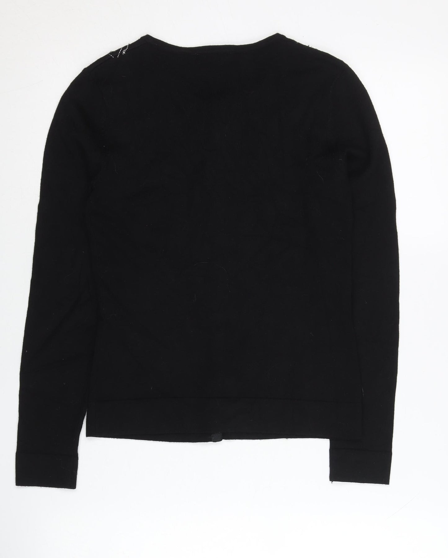 Wallis Petite Womens Black Beaded Cardigan Size 8 Knitwear