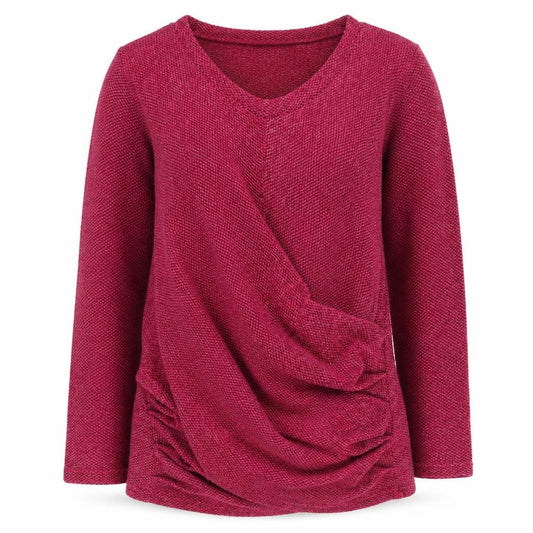 Front view of Klass women’s pink knit jumper, size M, scoop neck long sleeve