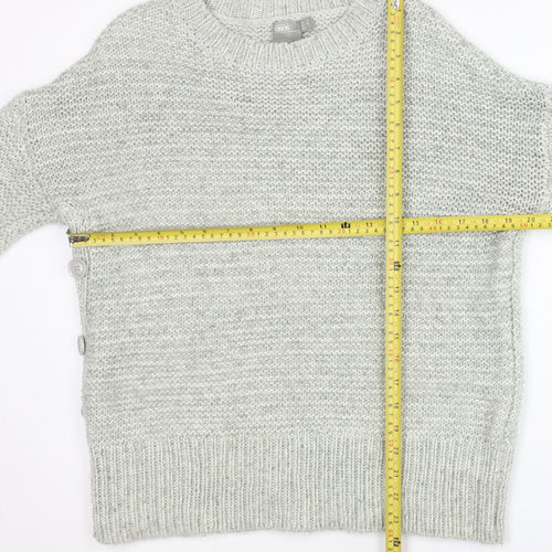 ASOS Womens Grey Chunky Knit Jumper Size 8 Crew Neck Pullover
