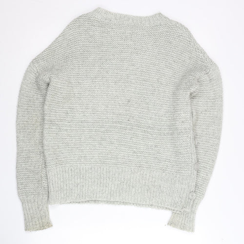 ASOS Womens Grey Chunky Knit Jumper Size 8 Crew Neck Pullover