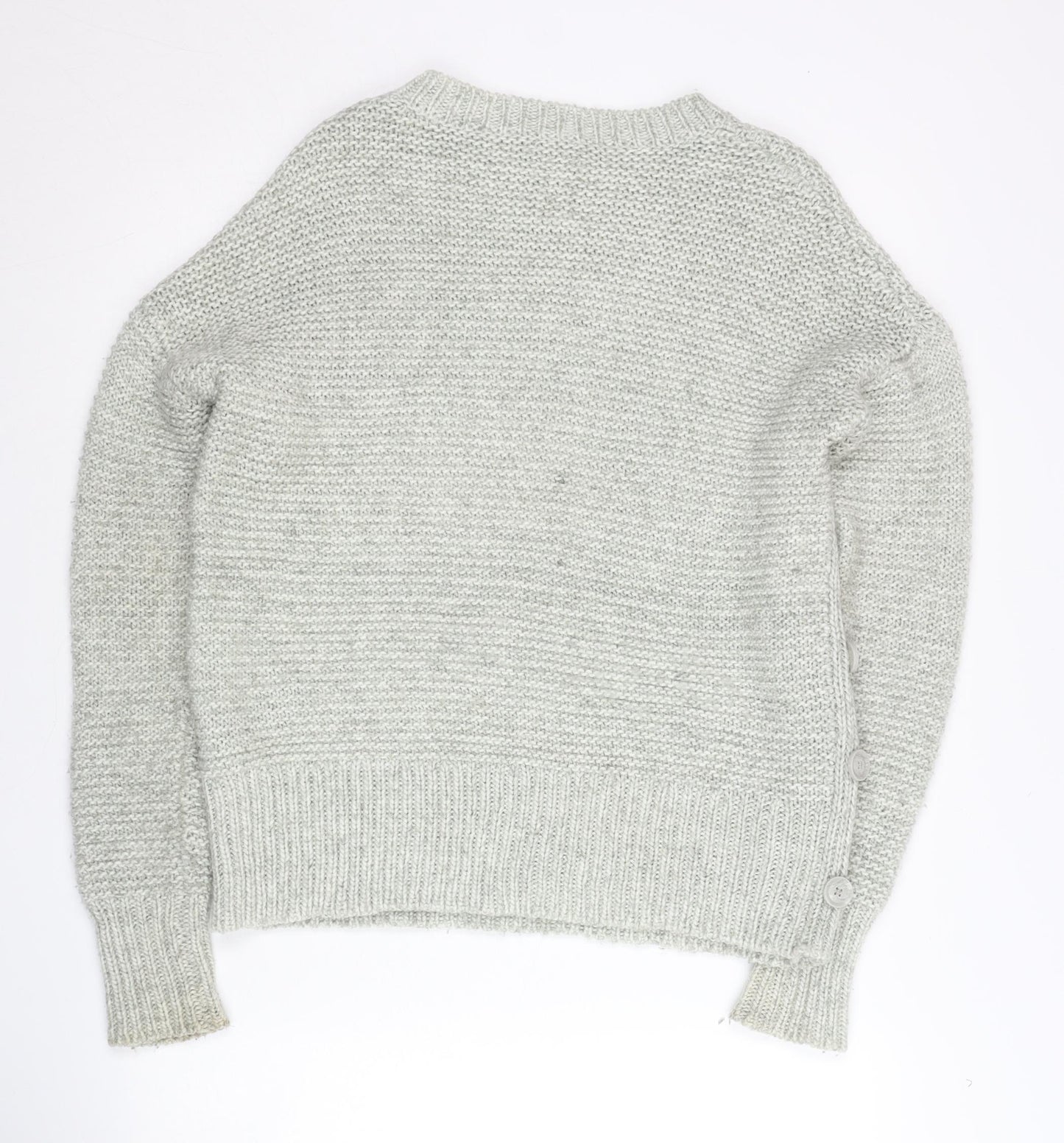 ASOS Womens Grey Chunky Knit Jumper Size 8 Crew Neck Pullover