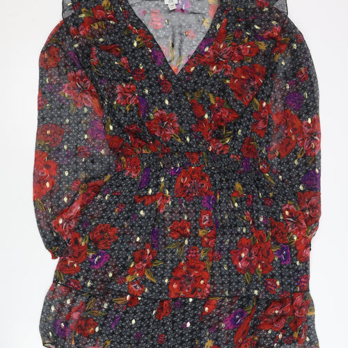 River Island Women’s Multicoloured Floral Wrap Dress UK 10