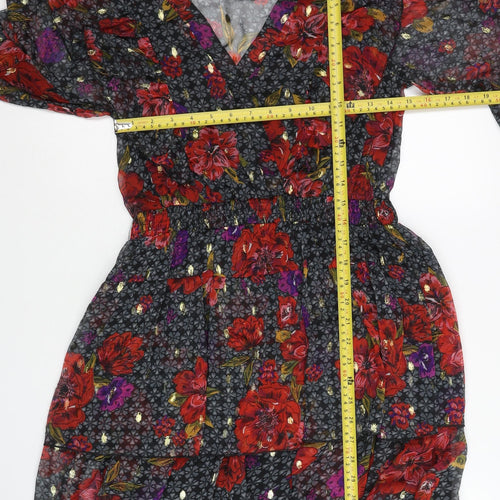 River Island Women’s Multicoloured Floral Wrap Dress UK 10