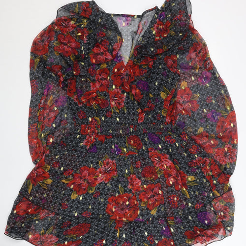 River Island Women’s Multicoloured Floral Wrap Dress UK 10