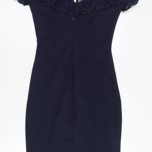 Jessica Wright Women’s Blue Lace Sheath Dress Size 10 Knee Length