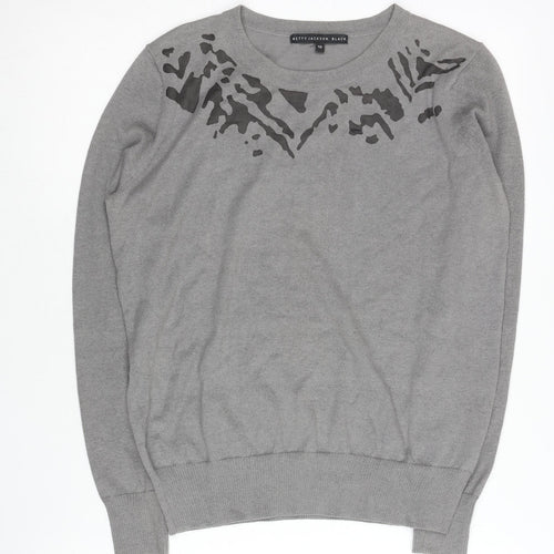 Betty Jackson Black Women’s Grey Animal Print Jumper Size 10