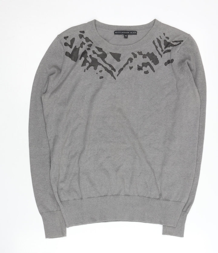 Betty Jackson Black Women’s Grey Animal Print Jumper Size 10