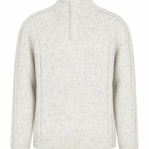 Boston Crew Men’s Ivory L Chunky Knit 1/4 Zip Mock Neck Jumper