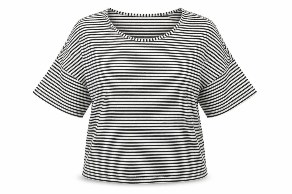 Cooperative Womens Black Striped Cold Shoulder Jersey T-Shirt Size S