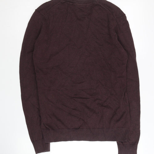 s.Oliver Men’s Brown Cotton V-Neck Jumper Size S