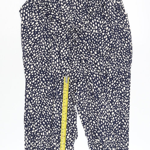 Oasis Women’s Blue Polka Dot Strapless Jersey Jumpsuit Size S