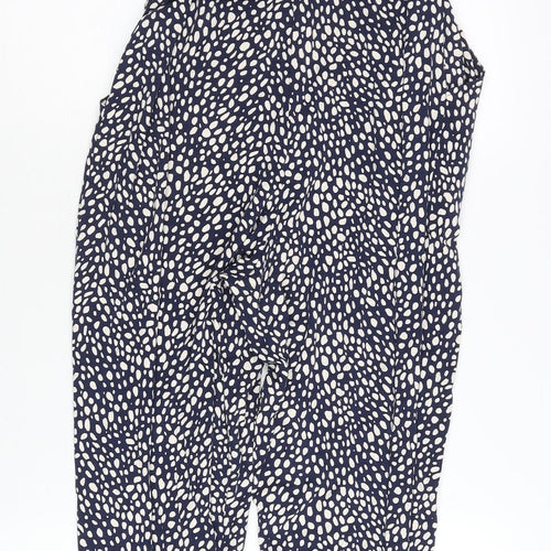 Oasis Women’s Blue Polka Dot Strapless Jersey Jumpsuit Size S