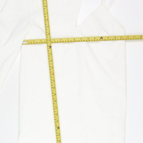 Zara Women White XS One Shoulder Bodycon Mini Dress