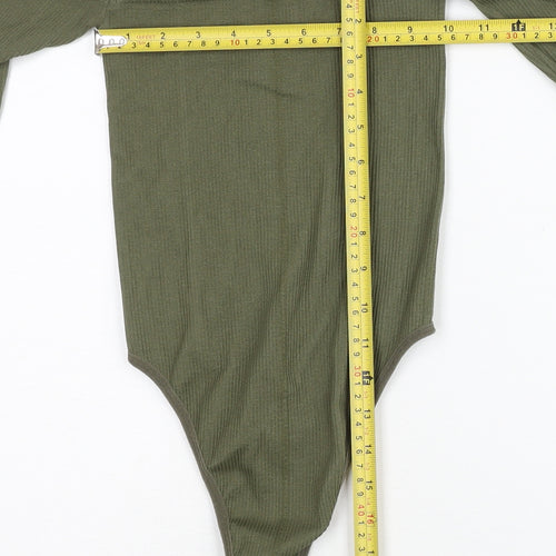 Out From Under Women’s Green XS Ribbed Off Shoulder Bodysuit