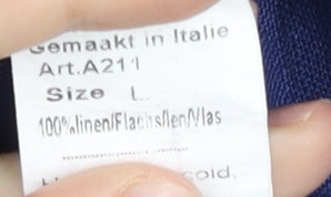 Stella Martini Women’s Blue Linen Sleeveless Shift Dress L