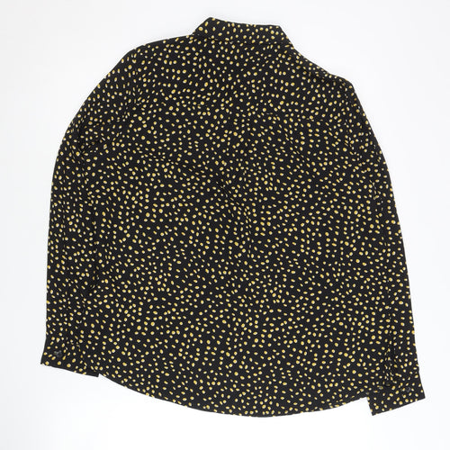 New Look Womens Black Polka Dot Button-Up Shirt Size 14