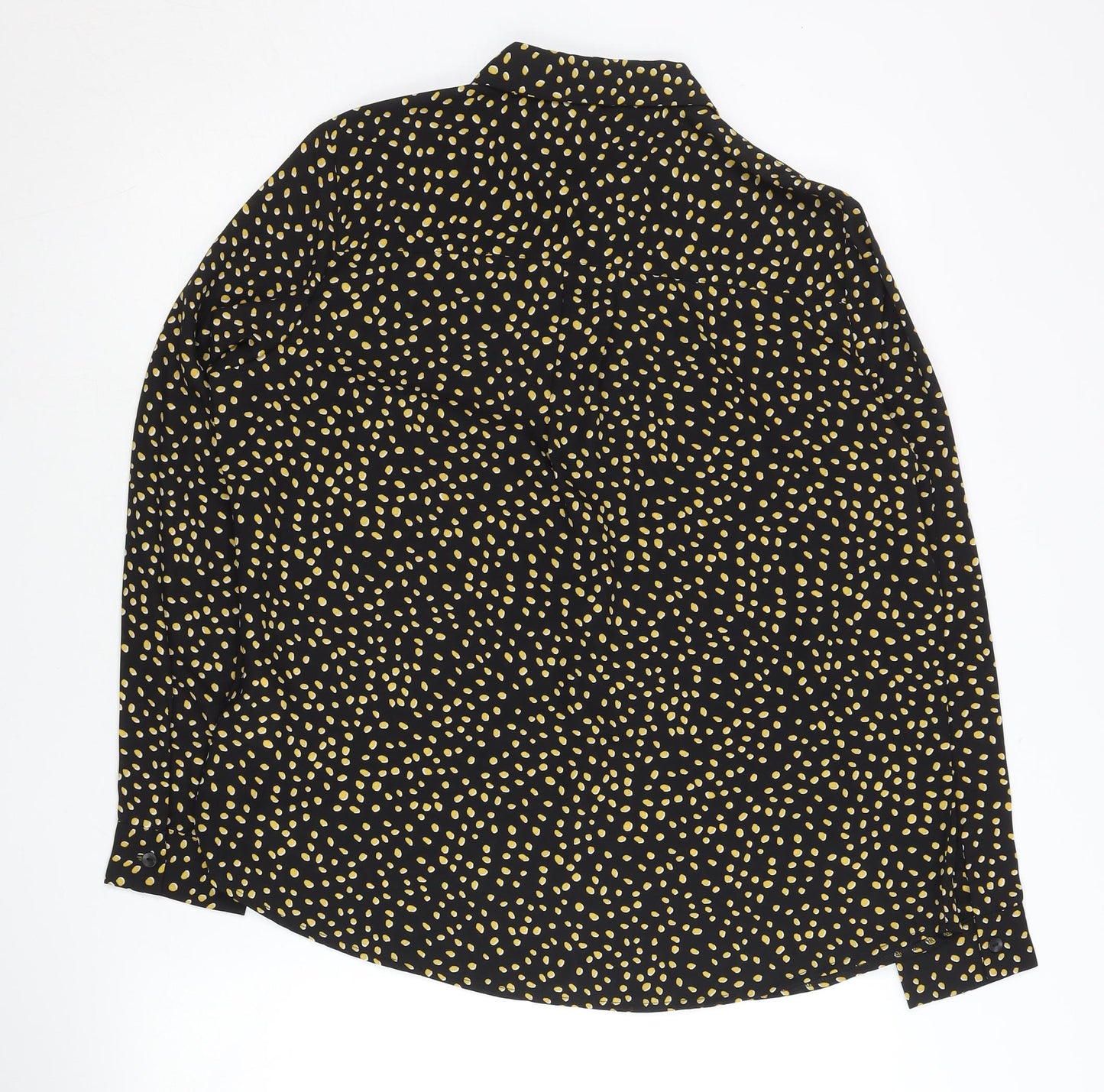 New Look Womens Black Polka Dot Button-Up Shirt Size 14