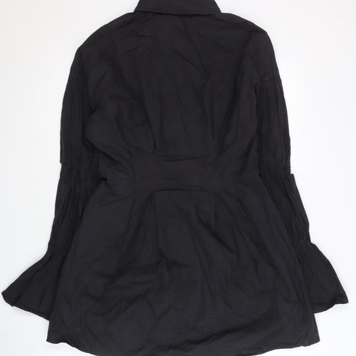 Missguided Women’s Black UK 6 Shirt Dress Long Sleeve Cotton