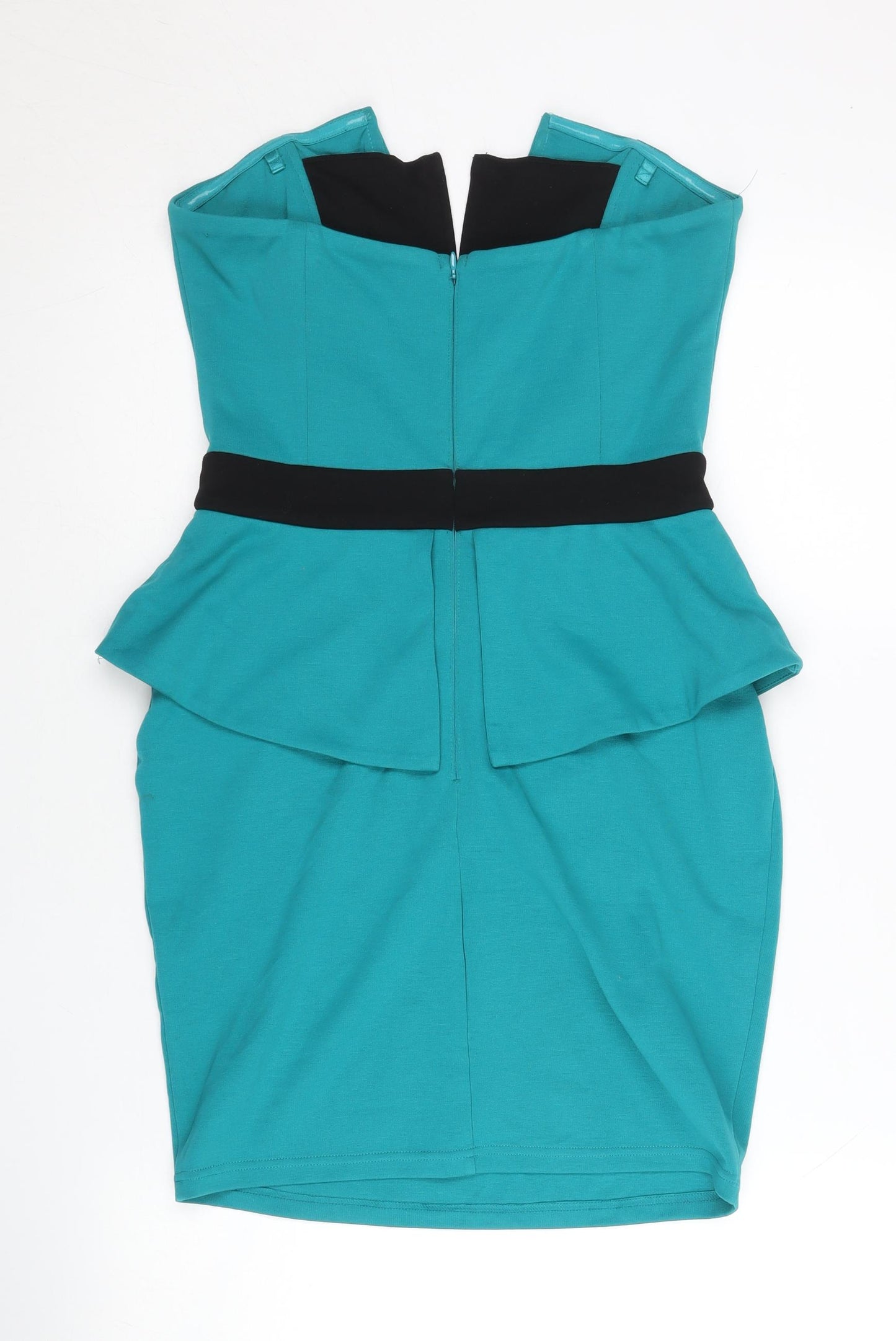 Lipsy Women’s Blue Sequin Strapless Bodycon Dress UK 12 Party Cocktail