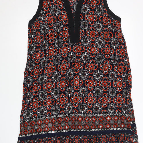 Apricot Womens Multicoloured Geometric Shift Dress UK 12 Sleeveless V-Neck