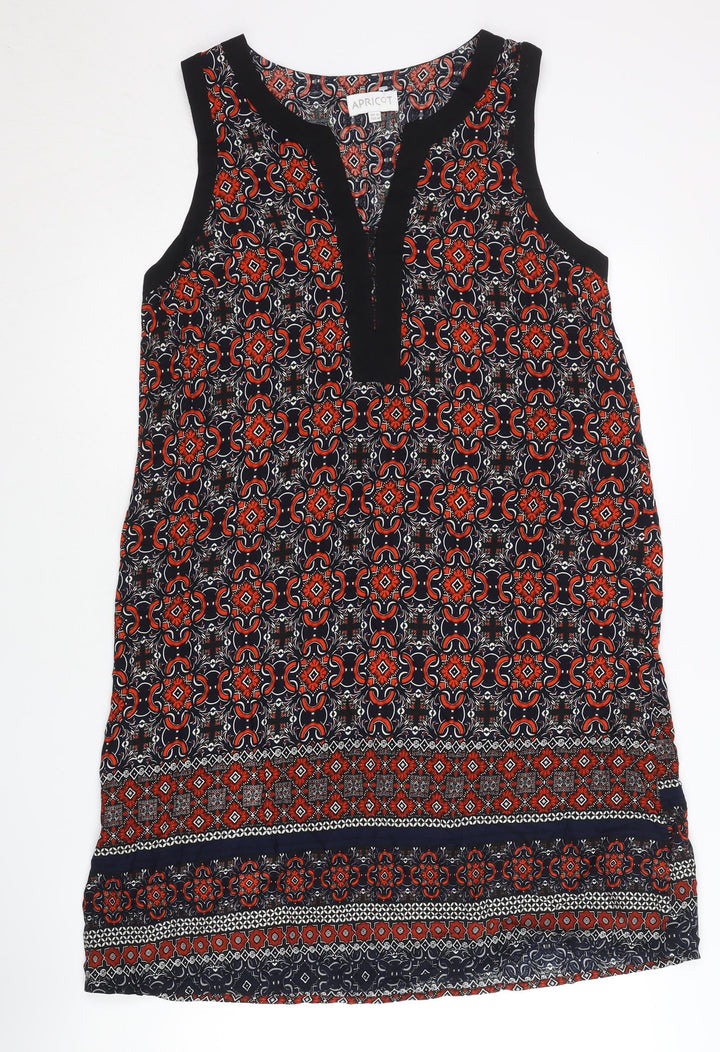Apricot Womens Multicoloured Geometric Shift Dress UK 12 Sleeveless V-Neck