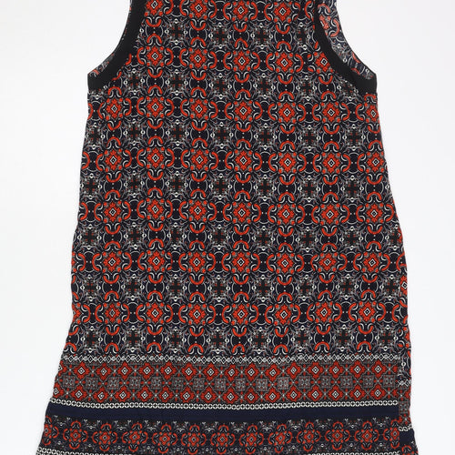 Apricot Womens Multicoloured Geometric Shift Dress UK 12 Sleeveless V-Neck