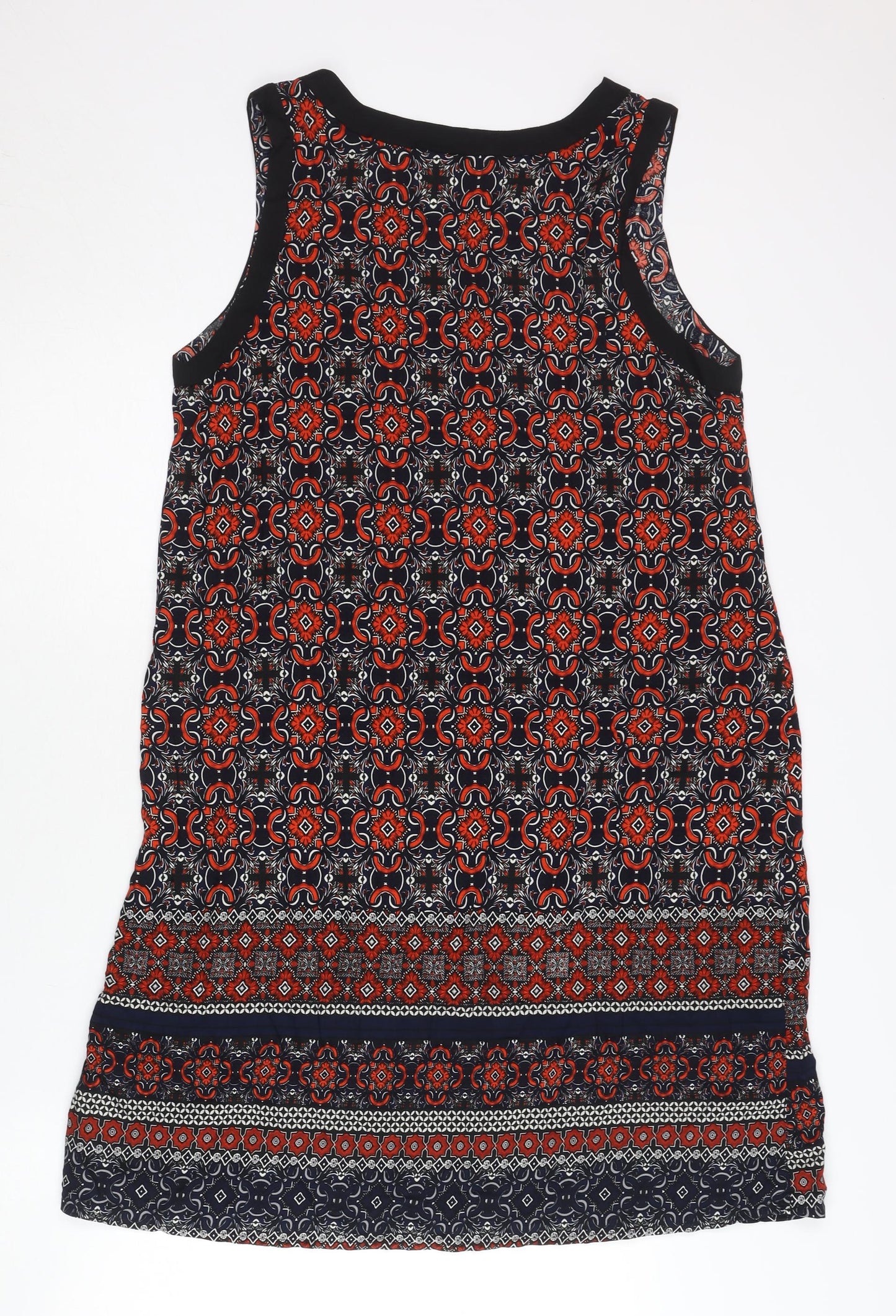 Apricot Womens Multicoloured Geometric Shift Dress UK 12 Sleeveless V-Neck