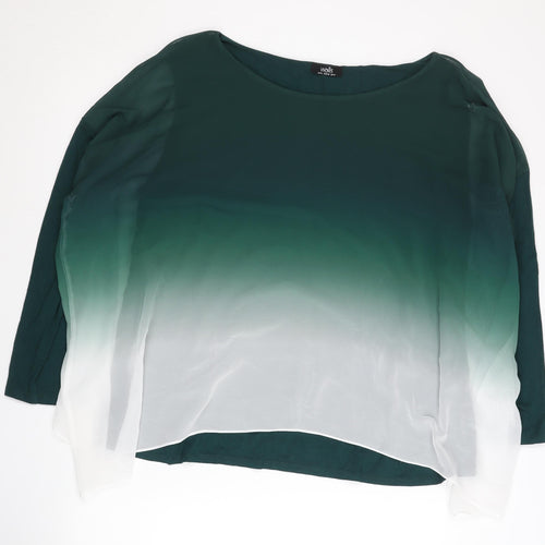 Wallis Women’s Green Ombre Chiffon Tunic Blouse UK XL