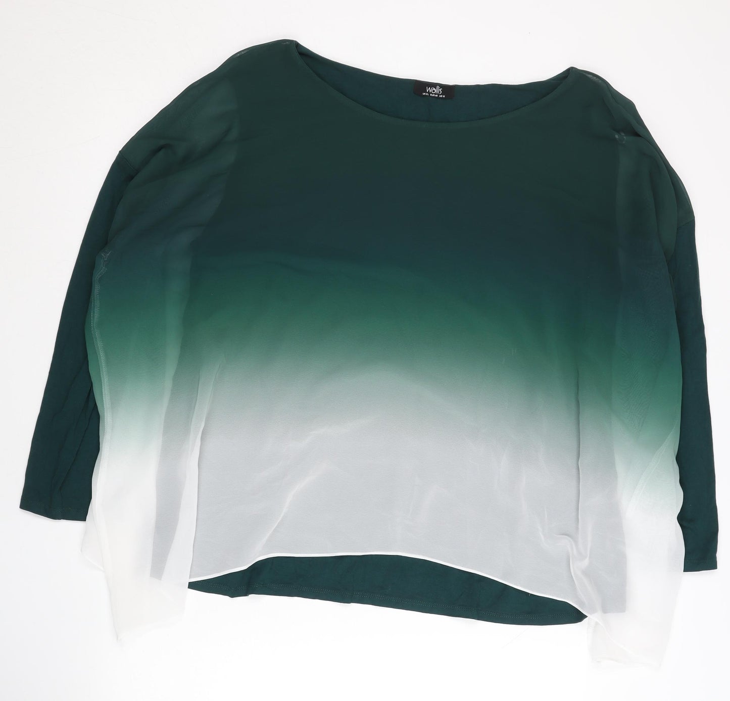 Wallis Women’s Green Ombre Chiffon Tunic Blouse UK XL