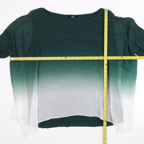 Wallis Women’s Green Ombre Chiffon Tunic Blouse UK XL