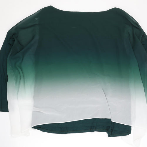 Wallis Women’s Green Ombre Chiffon Tunic Blouse UK XL
