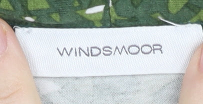 Windsmoor Womens Green Floral Wrap Blouse Short Sleeve Size M