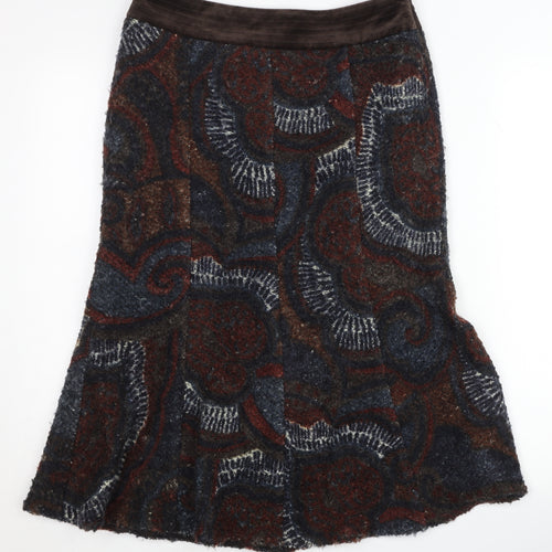 Principles Women’s Multicoloured Paisley Wool A-Line Skirt Size 10