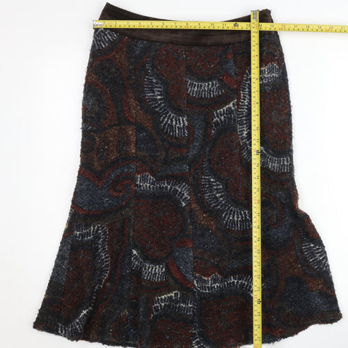 Principles Women’s Multicoloured Paisley Wool A-Line Skirt Size 10