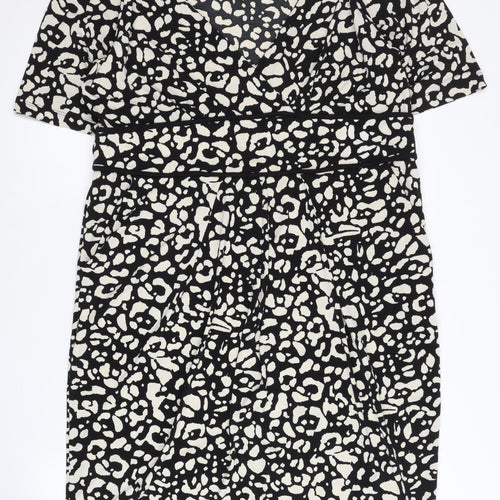 Marks and Spencer Women’s Black Animal Print Sheath Dress Size 18