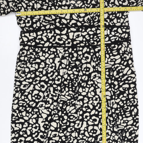Marks and Spencer Women’s Black Animal Print Sheath Dress Size 18